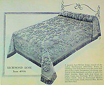 Reproduktion eines Bettüberwurfs aus der Kolonialzeit.